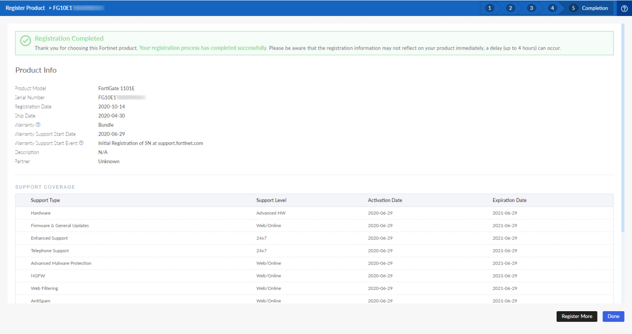 Registering assets | FortiCloud Services 24.1.0 | Fortinet Document Library