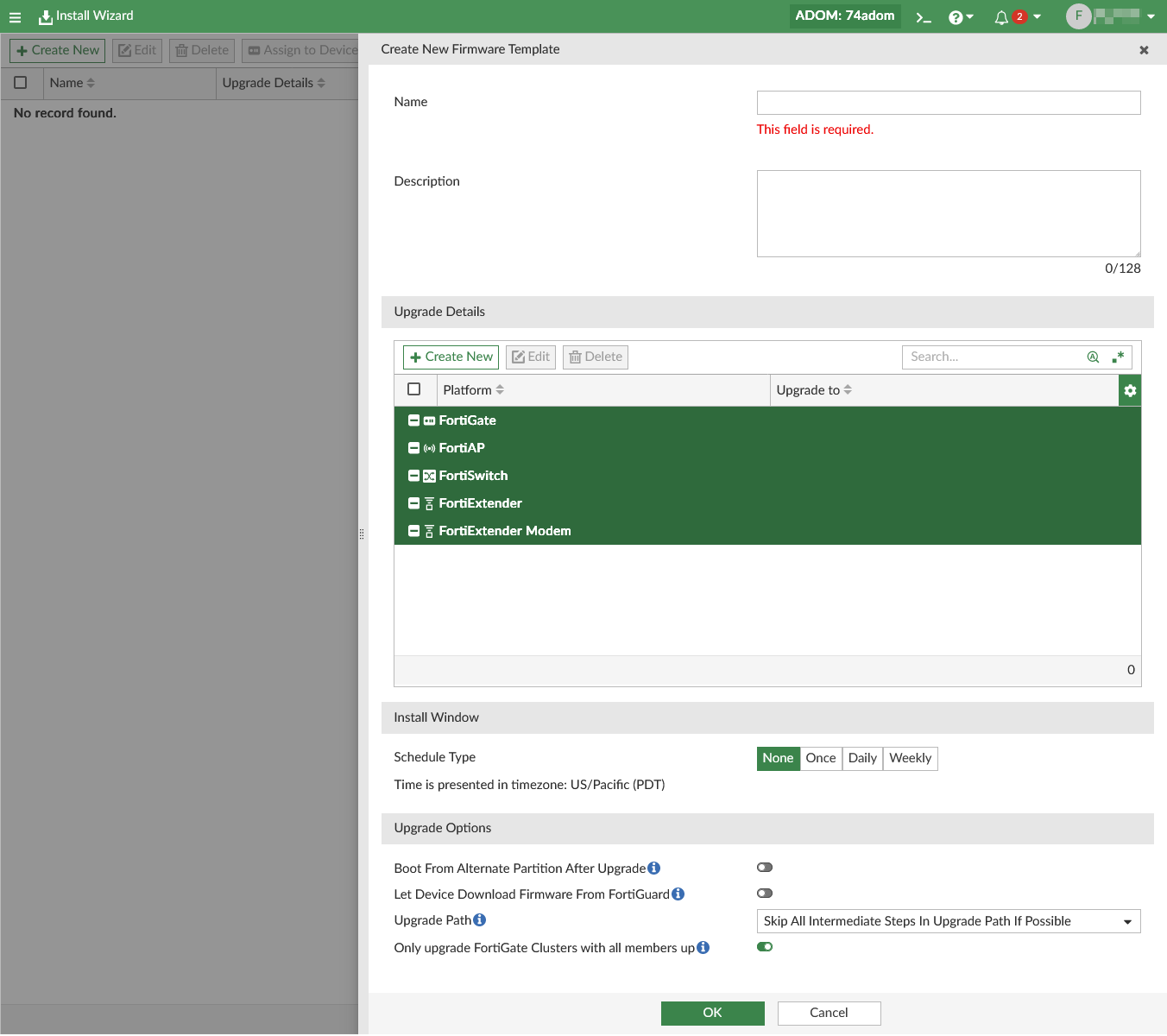 Creating firmware templates | FortiManager 7.4.6 | Fortinet Document ...