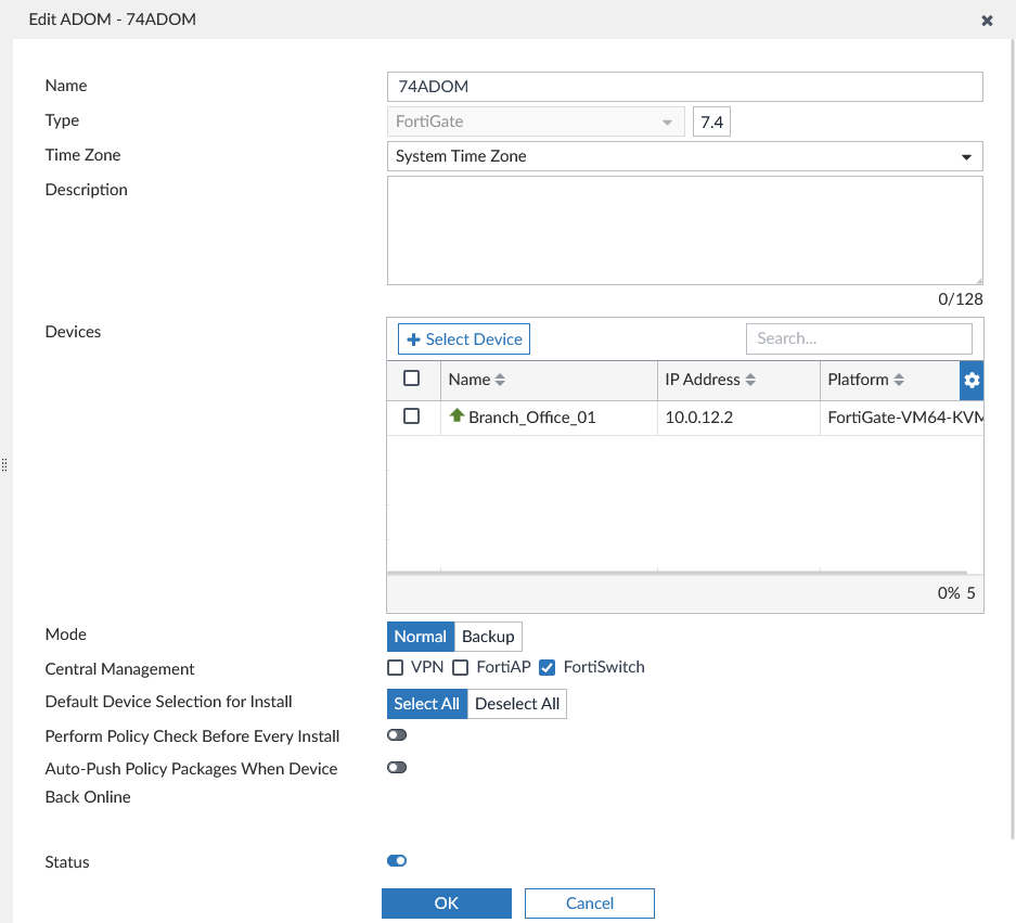 Creating ADOMs | FortiManager 7.4.6 | Fortinet Document Library