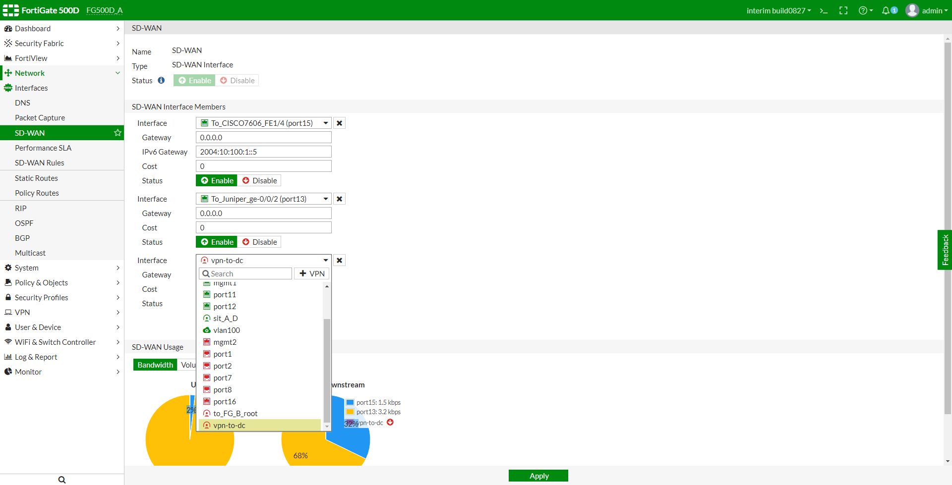Dual VPN tunnel wizard FortiGate / FortiOS 6.2.11 Document