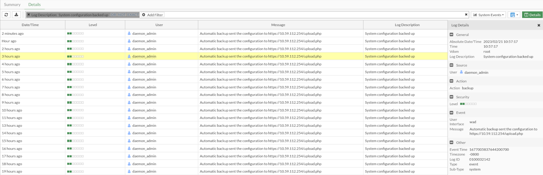Sending backup file to a server Example | FortiPAM 1.4.1 | Fortinet ...