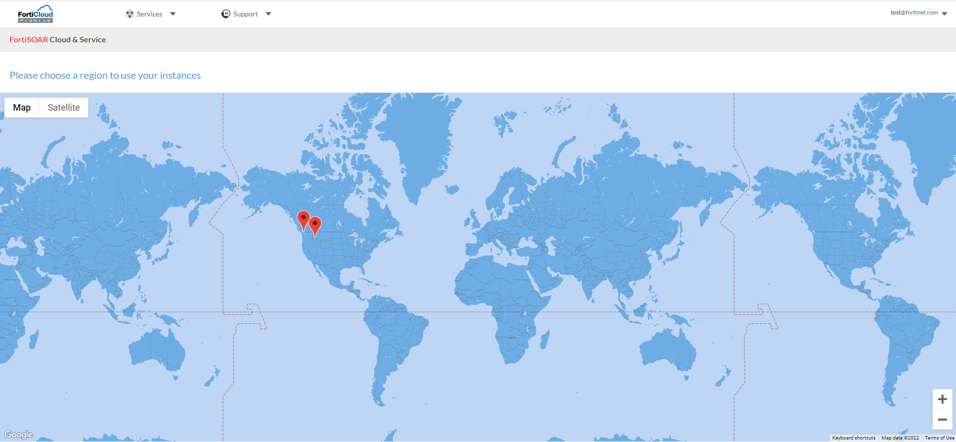 FortiSOAR Cloud first page