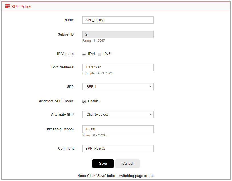 Installing Spp Configuring an SPP policy | FortiDDoS 5.7.3 | Fortinet Document Library