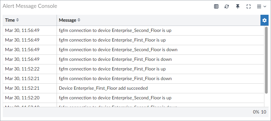 Alert Messages Console widget | FortiAnalyzer 7.6.2 | Fortinet Document ...