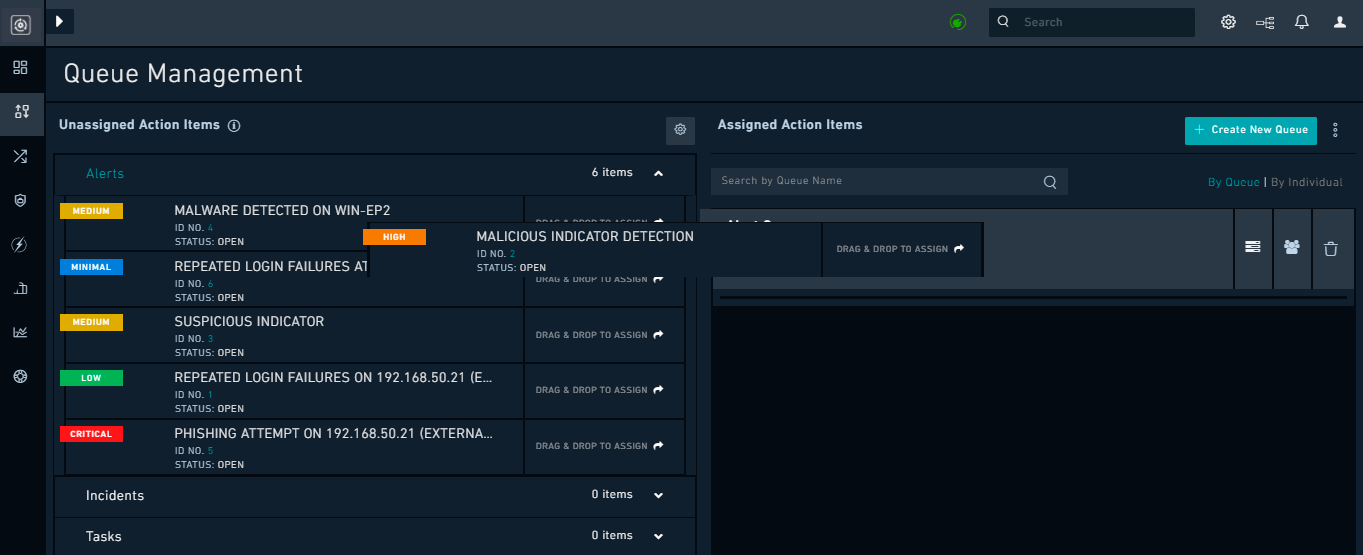 Assign tasks individually to a queue