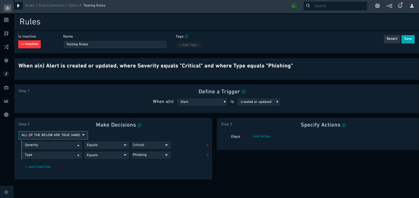 Rule Engine - Making a Decision and Specifying Conditions