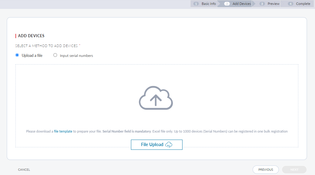 Bulk Registration | FortiCloud Services 25.3.0 | Fortinet Document Library