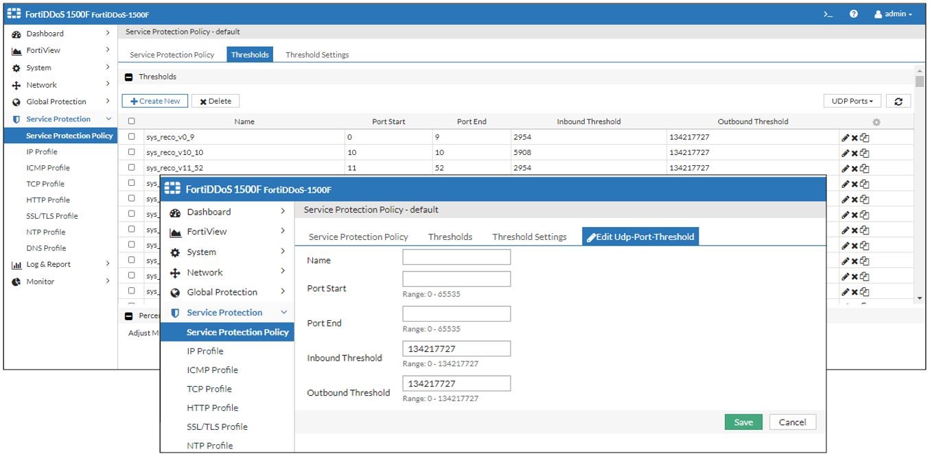 Thresholds View | FortiDDoS-F 7.0.1 | Fortinet Document Library