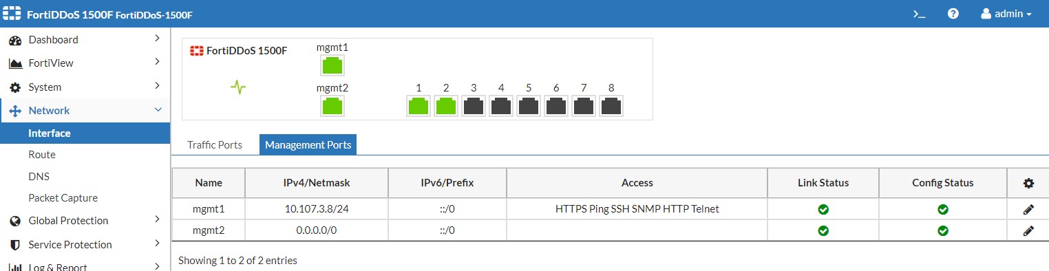 Configuring network interfaces | FortiDDoS-F 7.0.1 | Fortinet Document ...