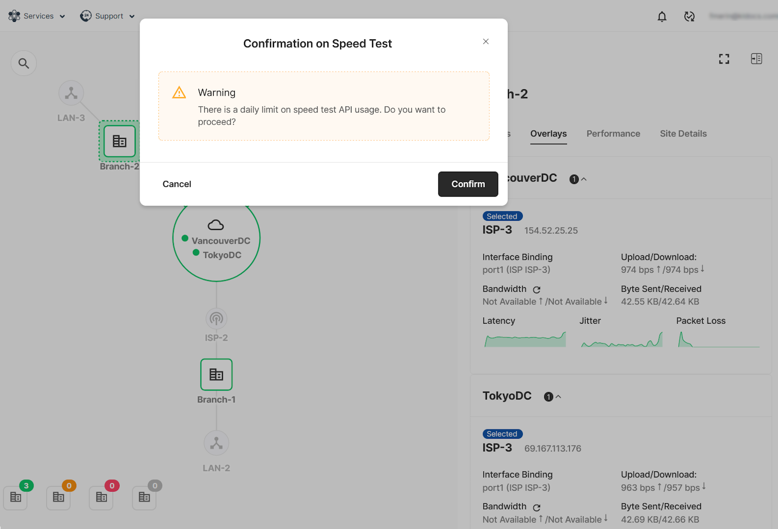 Performing bandwidth speed tests | Overlay-as-a-Service 24.4.0 ...