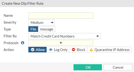 Create or edit a DLP filter rule | FortiProxy 7.2.9 | Fortinet Document ...