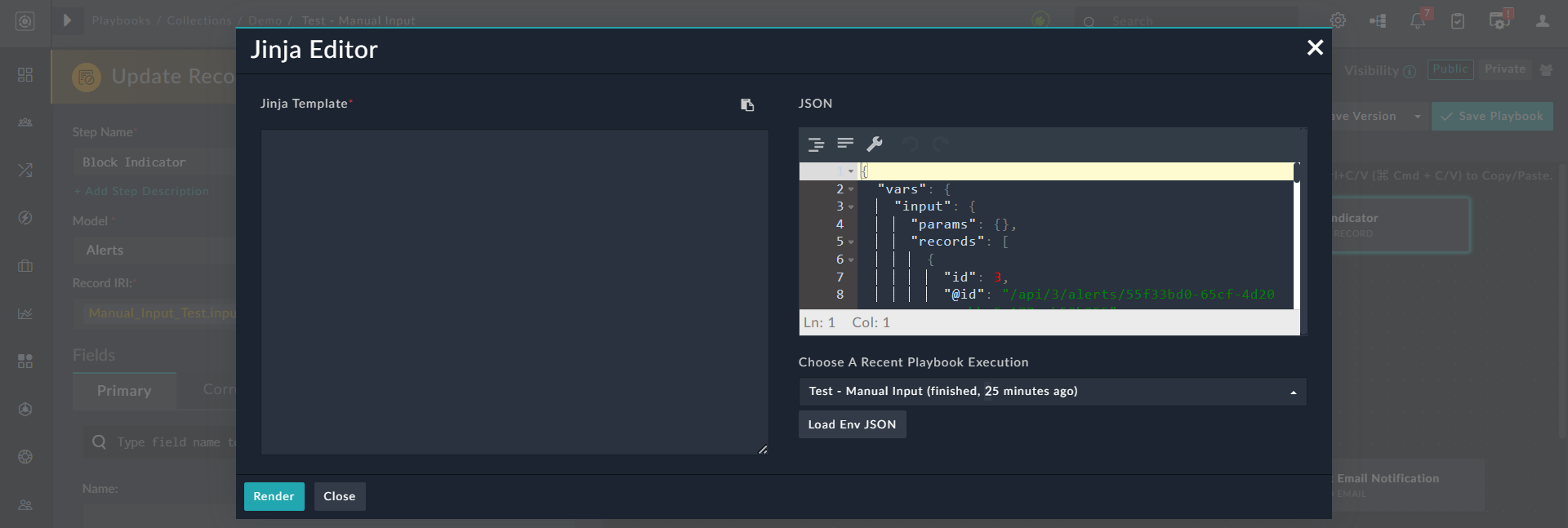 Jinja Editor - Loading ENV