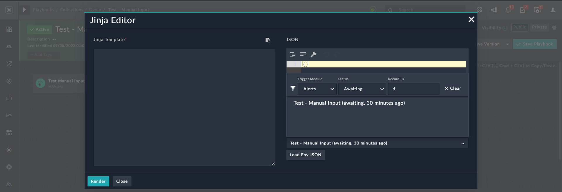Jinja Editor: Filtering playbook executions