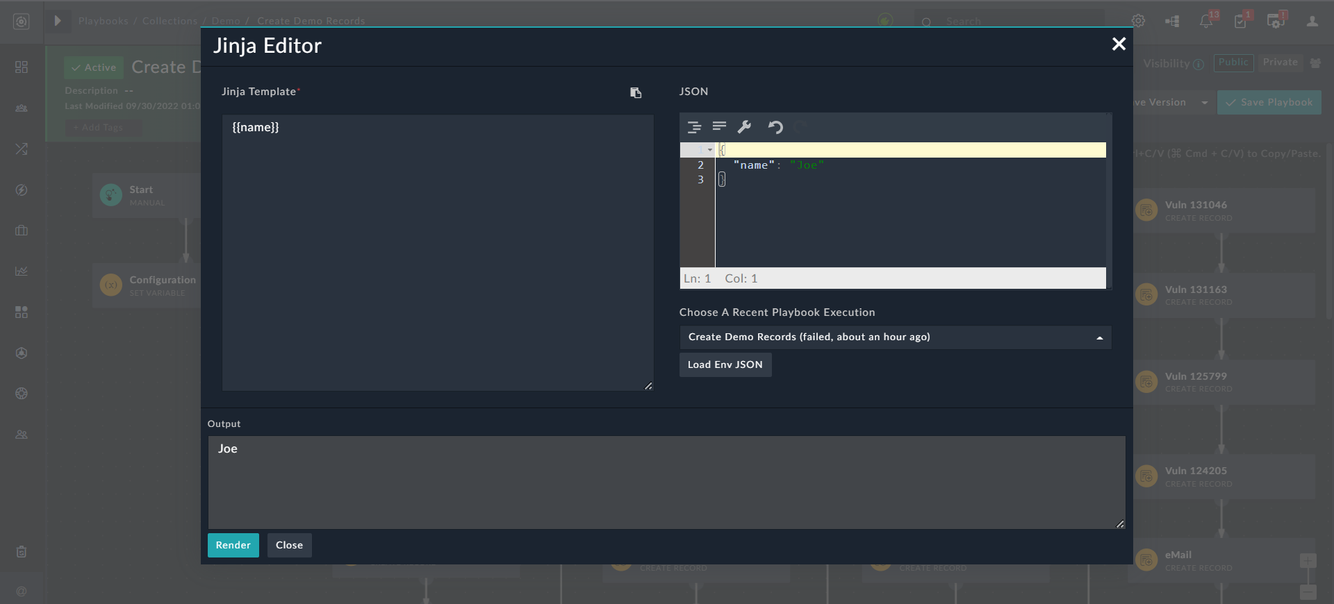 Jinja Editor - Output