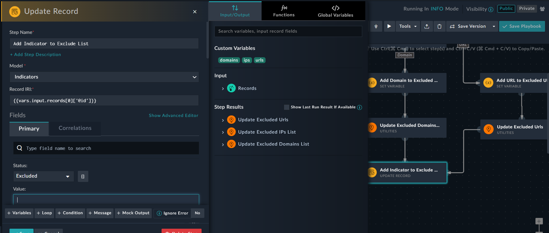 Input/Output Tab - Custom Variables