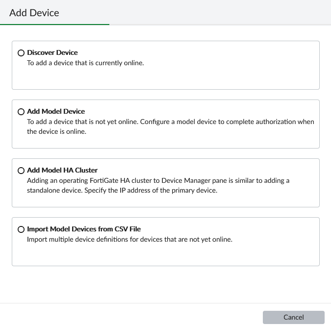 Adding a model device
