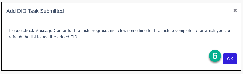 Did Number Example Adding a DID number | FortiVoice Cloud 1.0.0