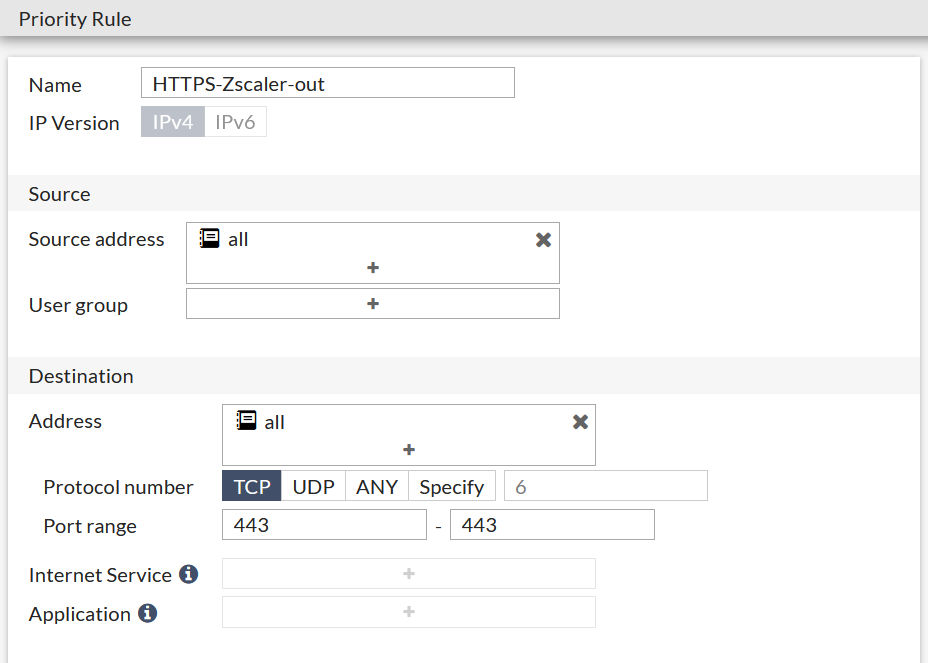 Configuring an SD-WAN rule