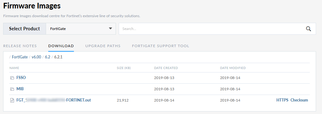 Firmware Images | FortiCloud Services 25.1.a | Fortinet Document Library