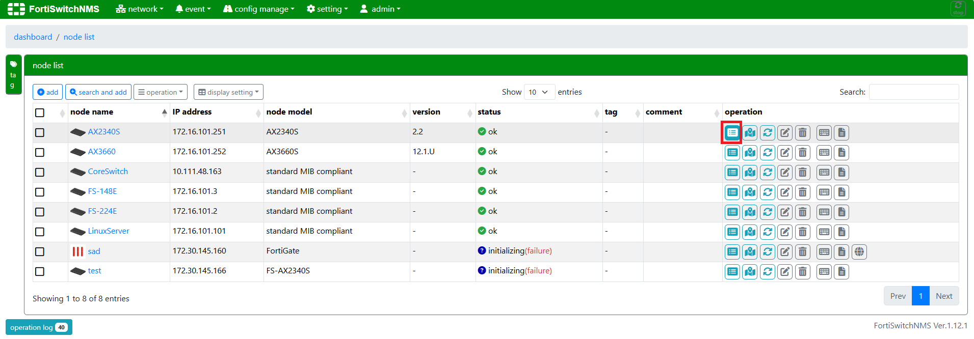 Setting up managed devices | FortiSwitchNMS | Fortinet Document Library