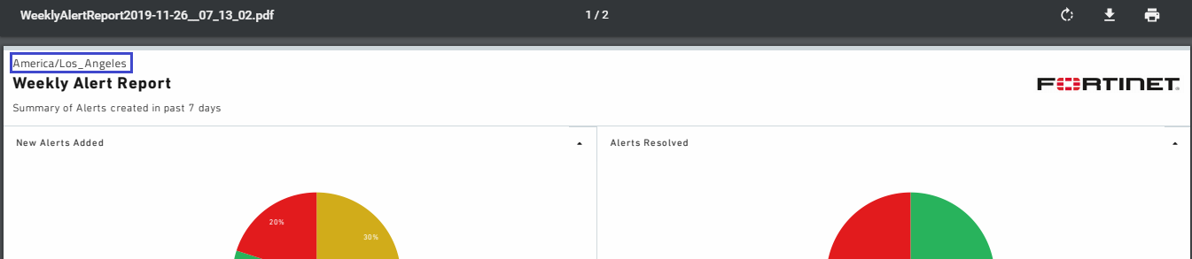 Exported report displaying default Timezone