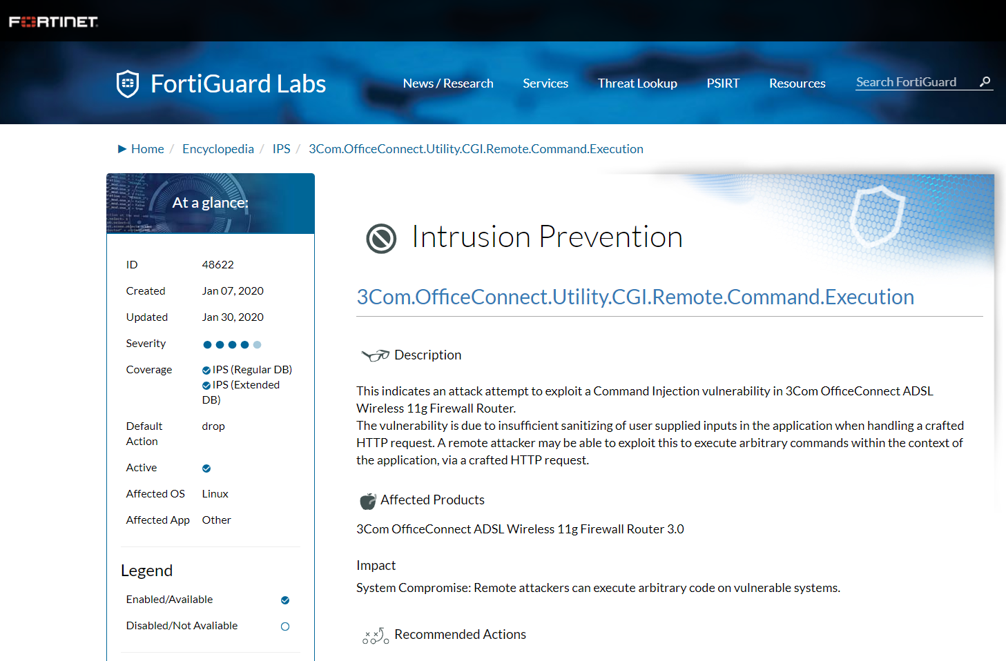 Intrusion prevention signatures | FortiManager 7.6.0 | Fortinet ...