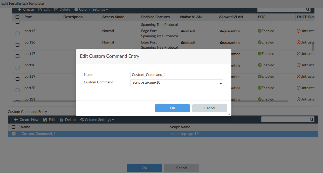 Custom commands | FortiManager 7.6.0 | Fortinet Document Library