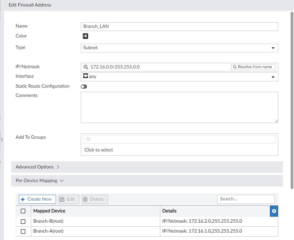 Creating and installing the policy package and IPsec template ...