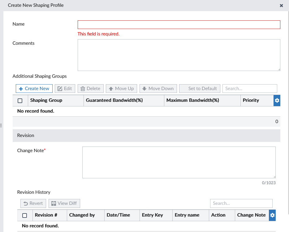 Shaping profiles | FortiManager 7.6.0 | Fortinet Document Library