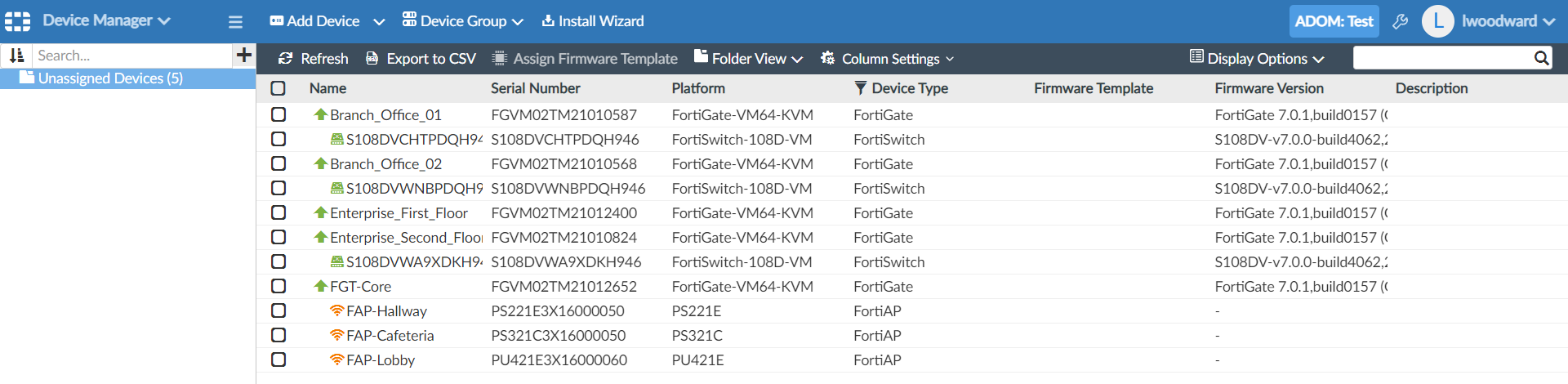 Folder view | FortiManager 7.2.10 | Fortinet Document Library