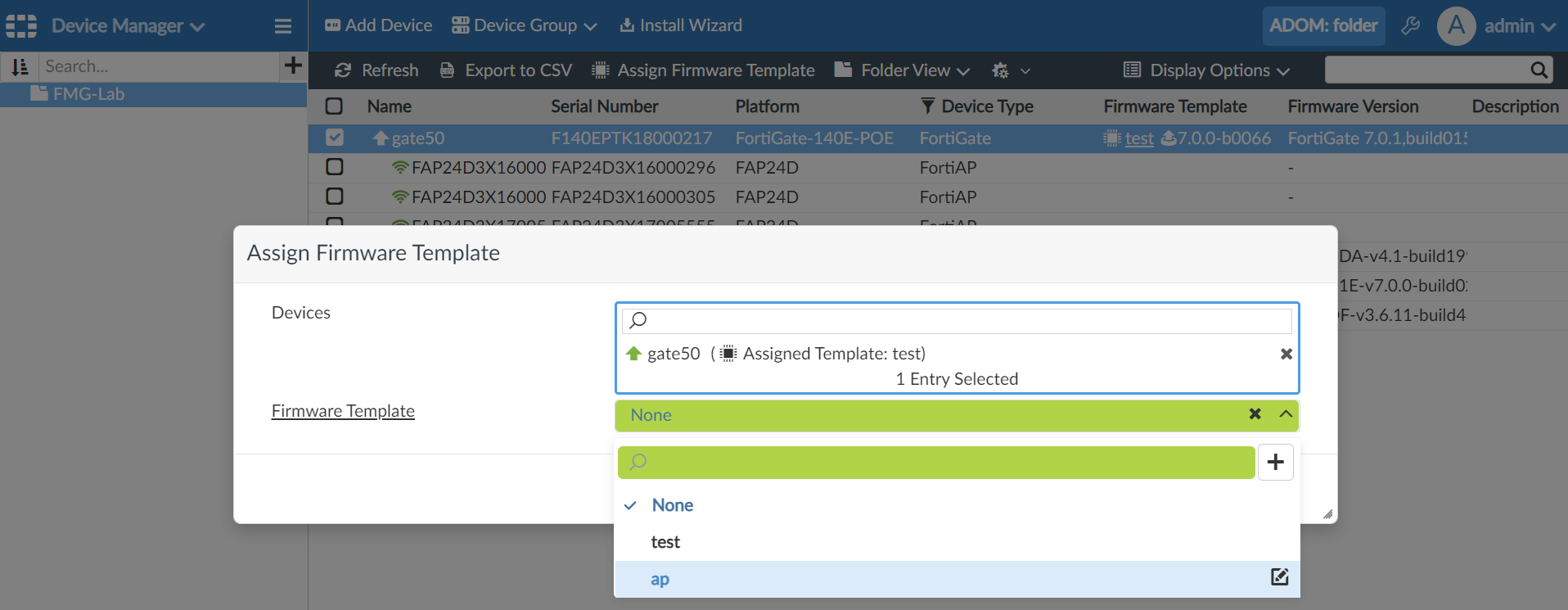 Folder view | FortiManager 7.2.10 | Fortinet Document Library