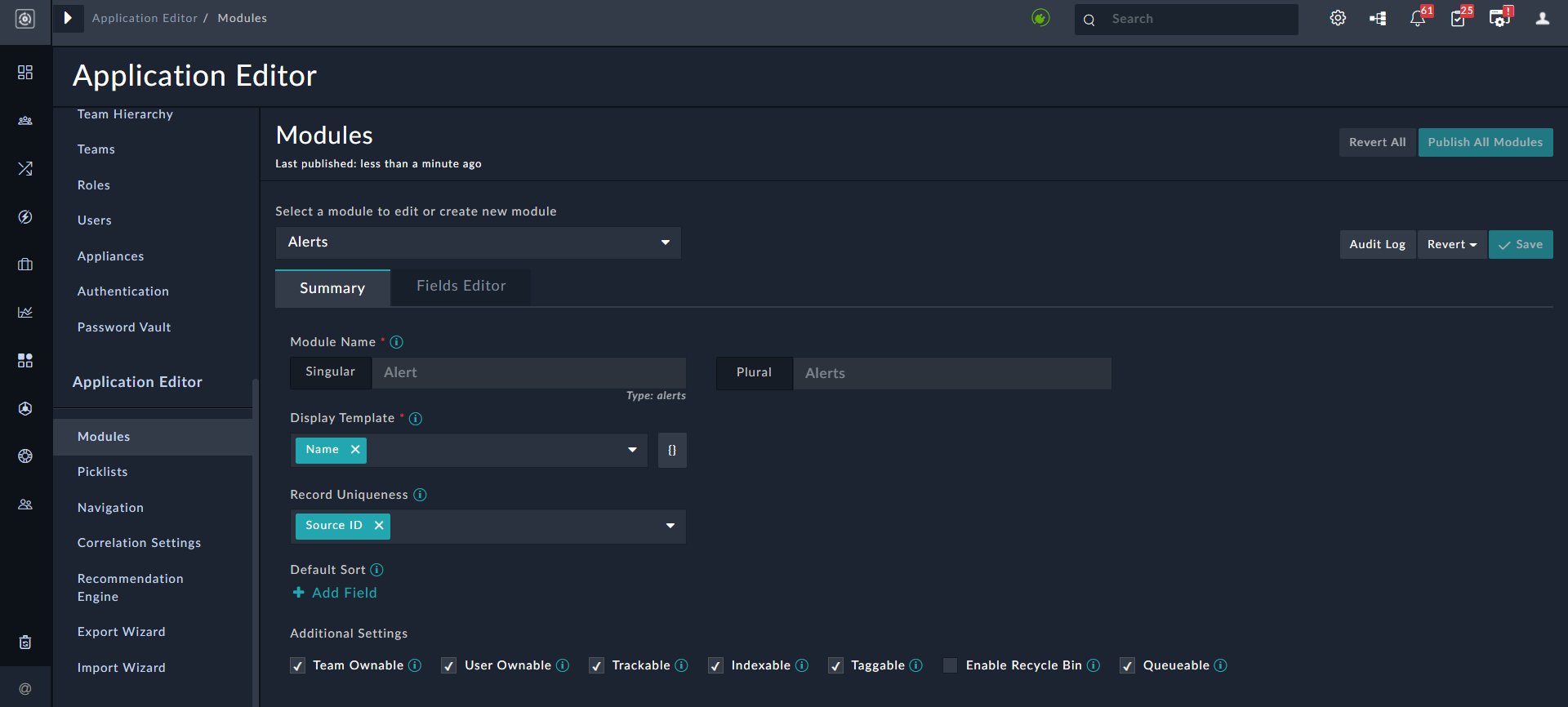Module Editor Interface