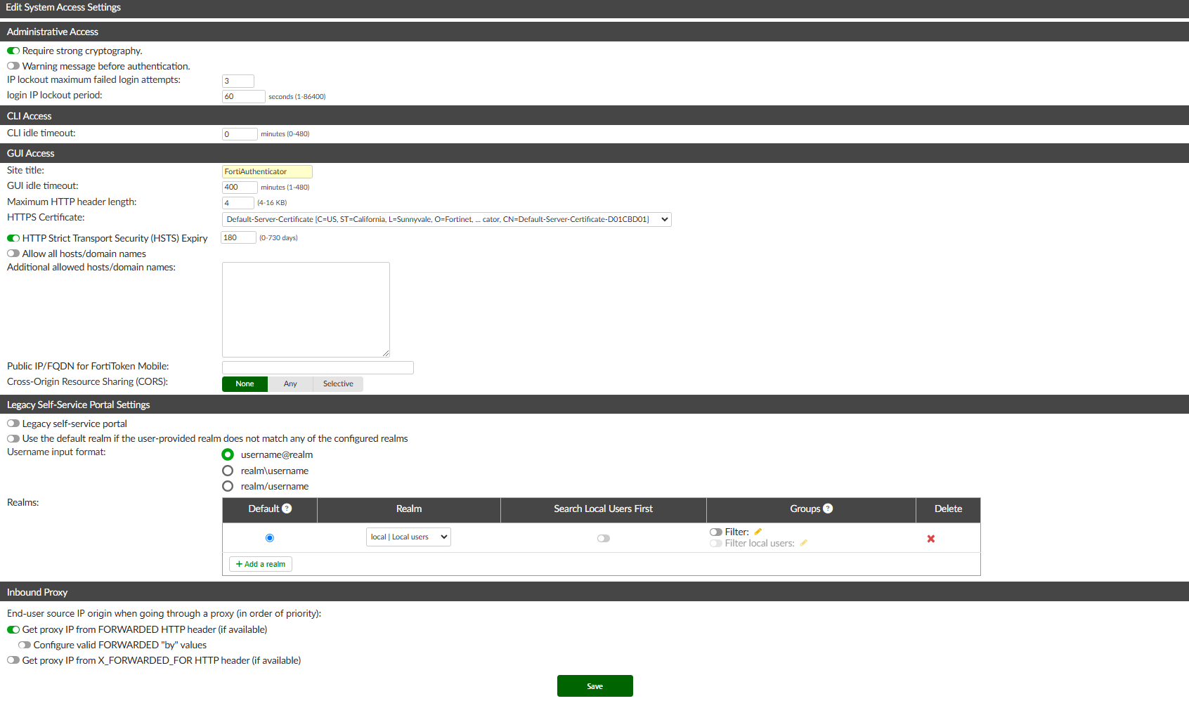 System access | FortiAuthenticator 6.6.3 | Fortinet Document Library