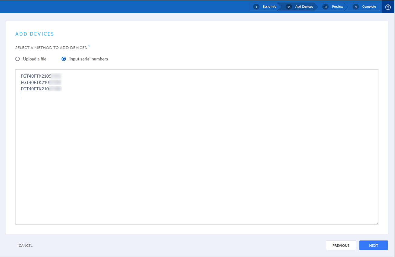 Bulk Registration | FortiCloud Services 23.4.0 | Fortinet Document Library