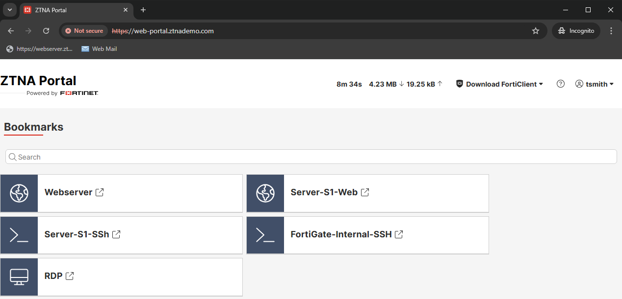 ZTNA agentless web-based application access | FortiGate / FortiOS 7.6.3 ...
