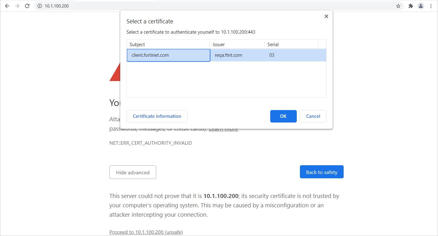 mTLS client certificate authentication | FortiGate / FortiOS 7.6.3 ...