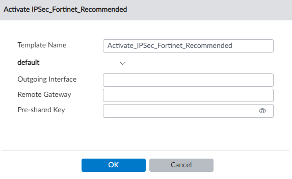 Using IPsec Fortinet recommended template | FortiManager 7.0.4
