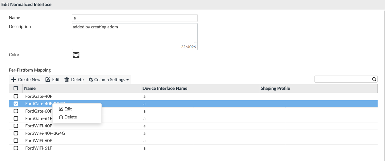 Edit or Delete Per-Platform Mapping