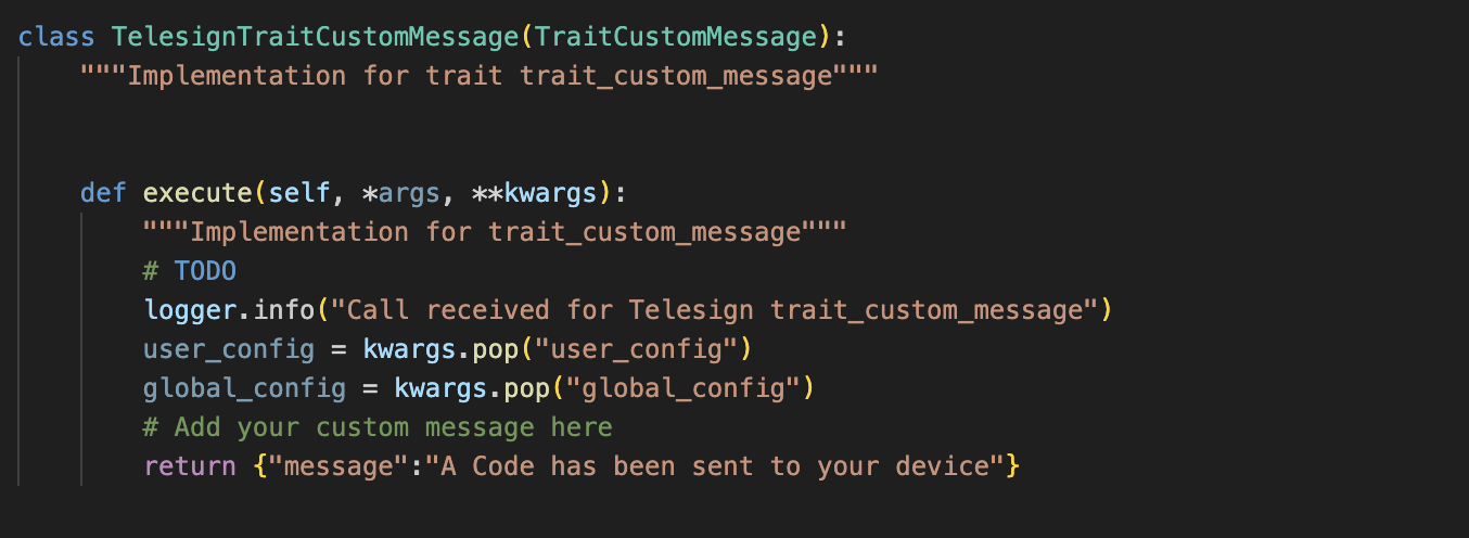 Implementation file - Class responsible responsible to customize login screen 2FA message
