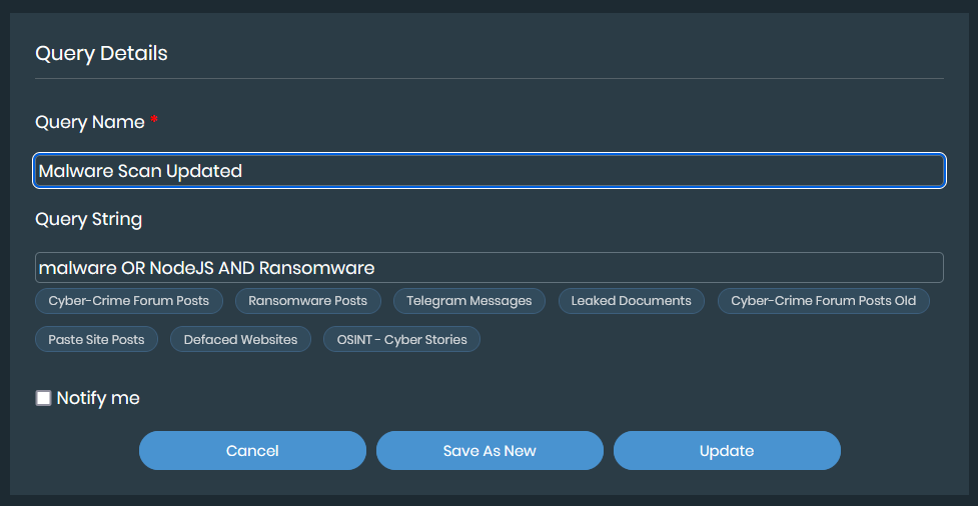 Search Query | FortiRecon 24.3.0 | Fortinet Document Library