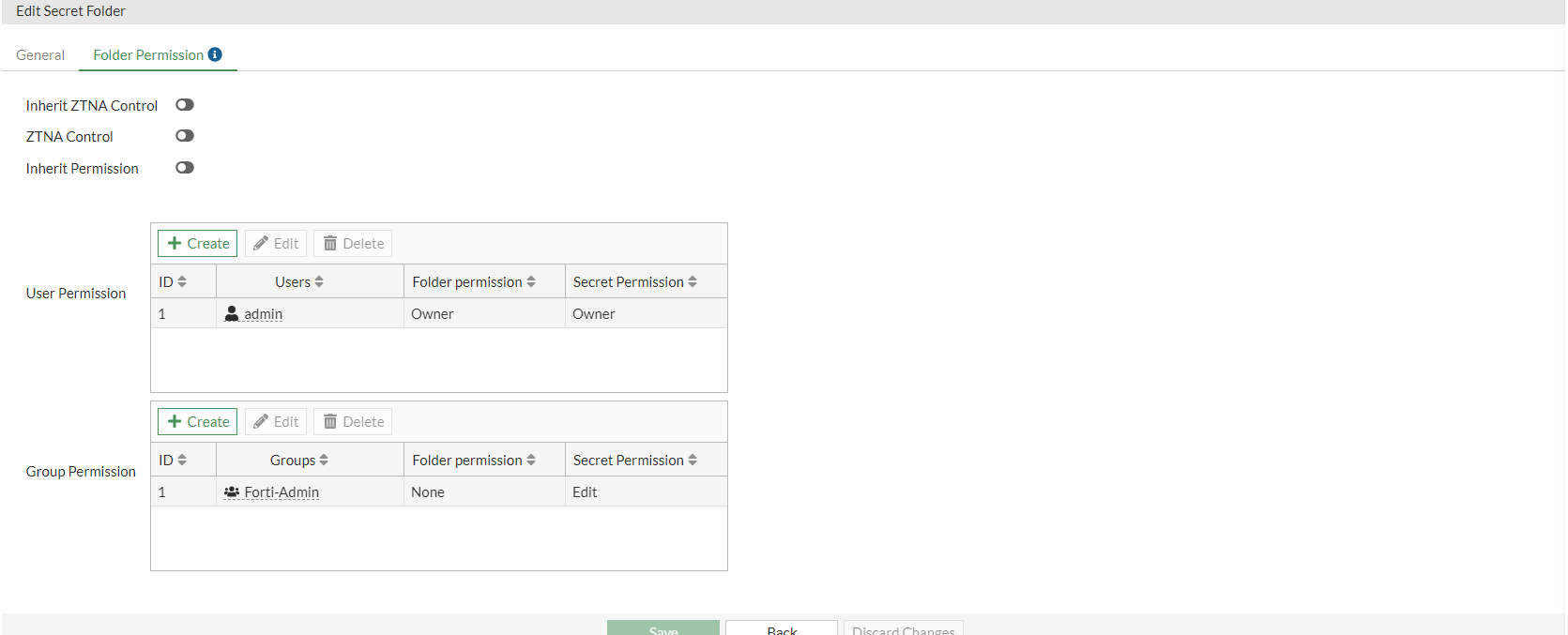 Configuring a folder | FortiPAM 1.5.0 | Fortinet Document Library