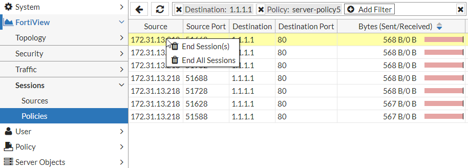 Sessions | FortiWeb 6.2.8 | Fortinet Document Library