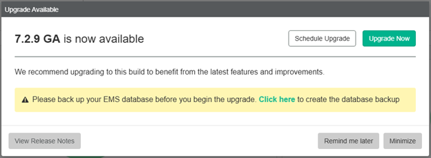 Auto upgrading EMS to latest patch release | FortiClient 7.2.9 ...