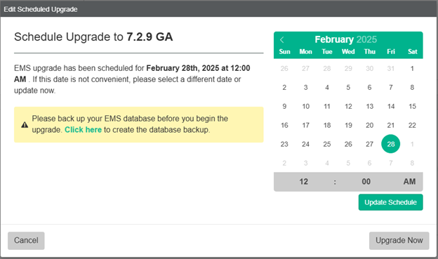 Auto upgrading EMS to latest patch release | FortiClient 7.2.9 ...