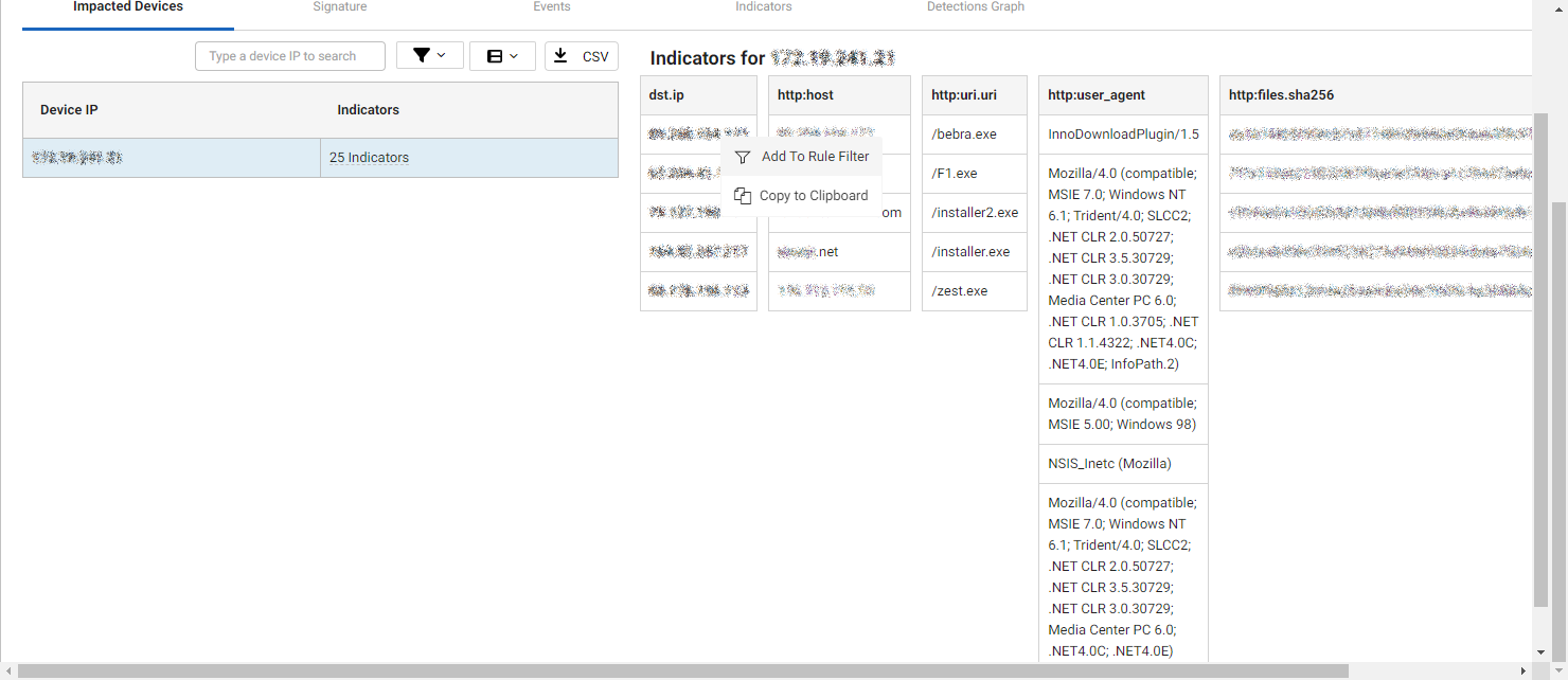 Indicators | FortiNDR Cloud 2023.2.0