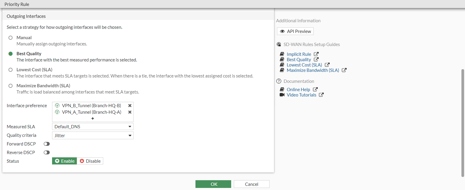 SD-WAN rule for VoIP traffic