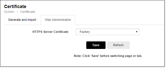 Managing local certificate | FortiDDoS 5.7.1 | Fortinet Document Library