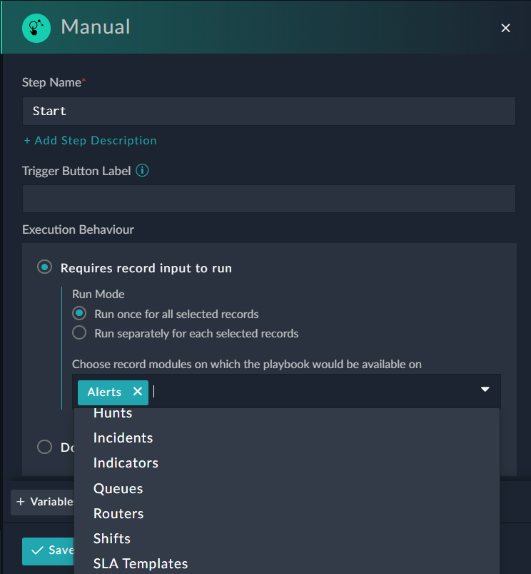 Triggers & Steps | FortiSOAR 7.5.0 | Fortinet Document Library