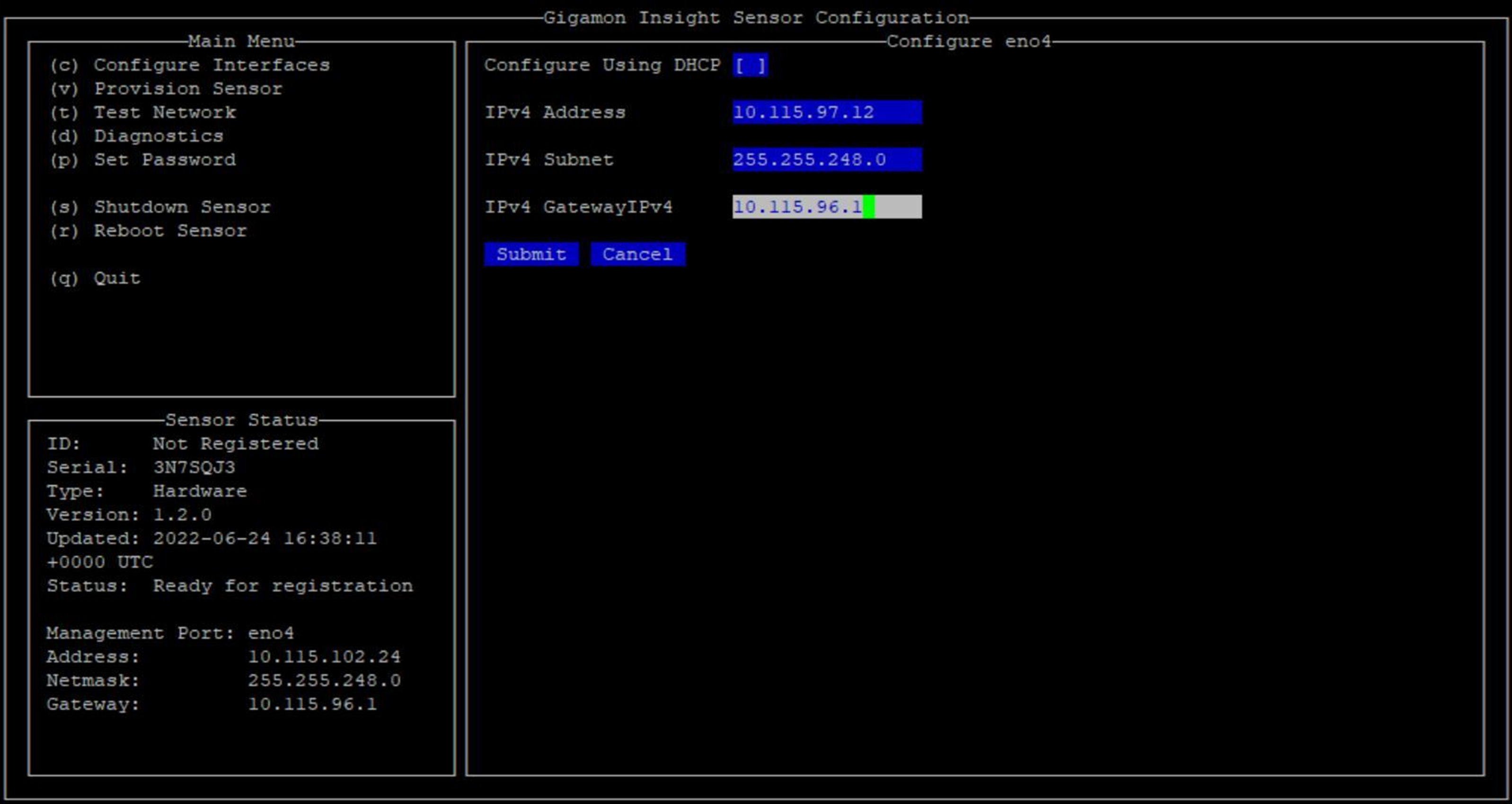 Changing From DHCP To Static IP FortiNDR Cloud 2023 2 0