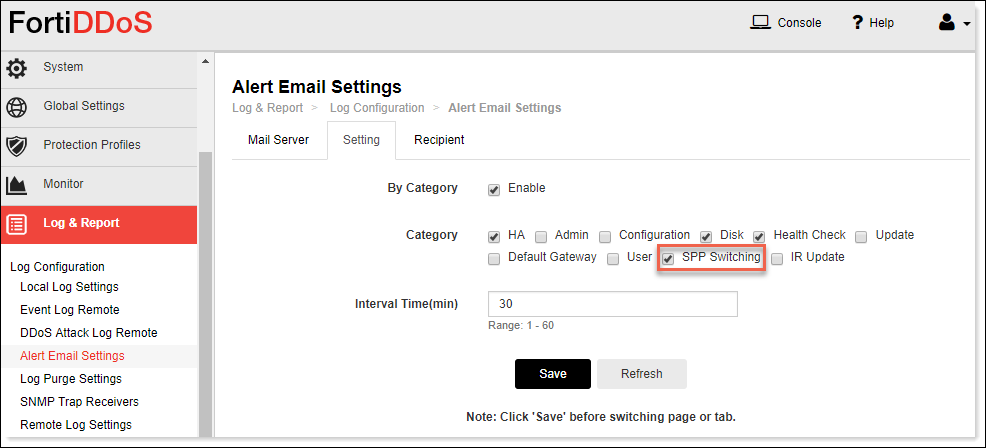 Notification | FortiDDoS 5.7.2 | Fortinet Document Library